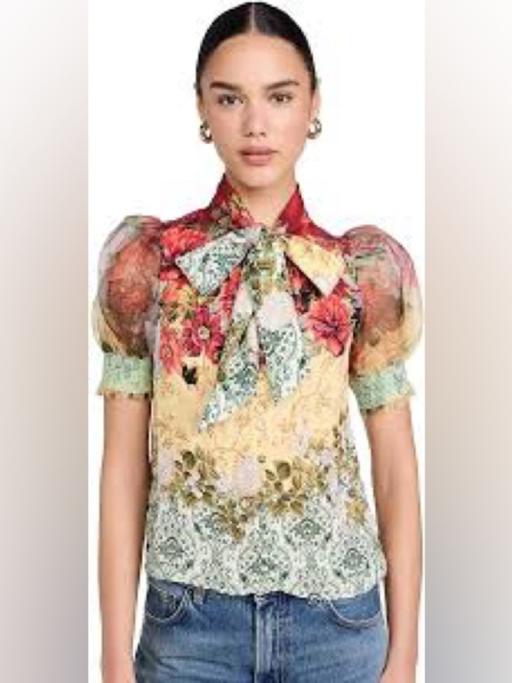 Alice + Olivia Brentley Tie Neck Blouse - Picture 2 of 6